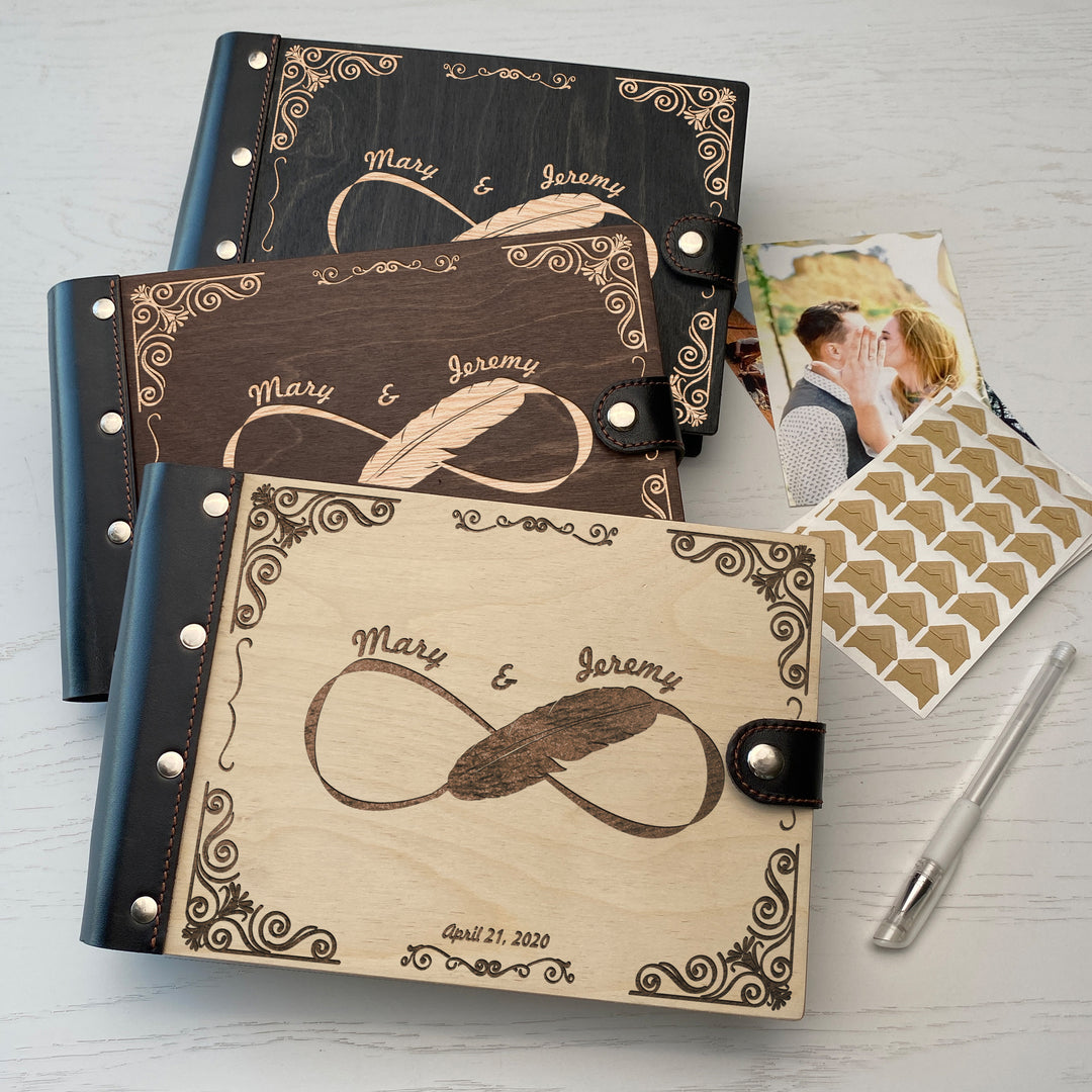 Personalized photo album with leather cover and Infinity engraving photo №9