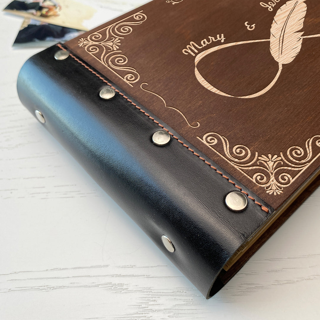 Personalized photo album with leather cover and Infinity engraving photo №7