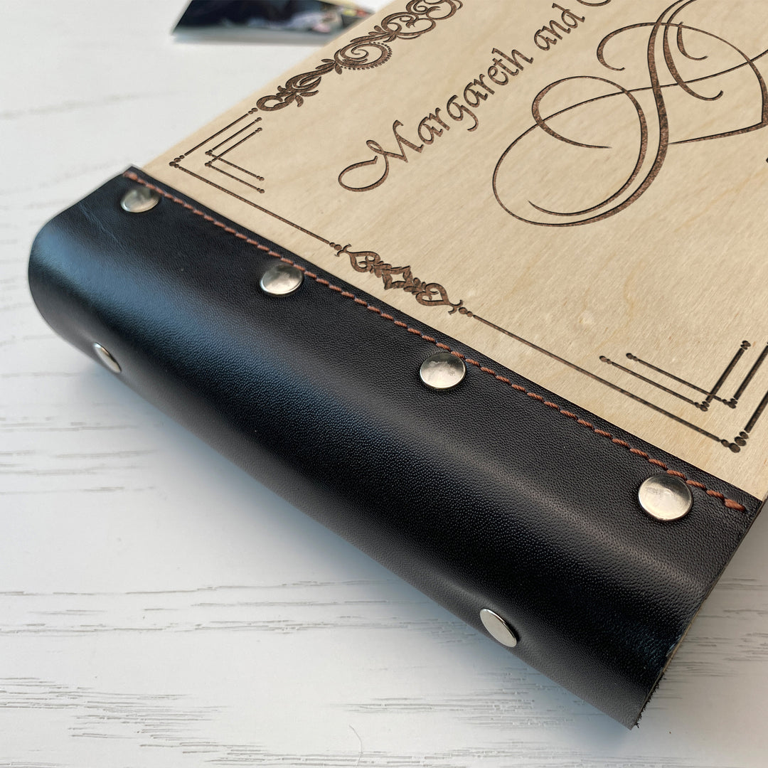 Personalized photo album with leather cover and Love engraving photo №7
