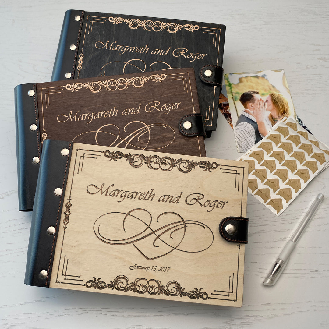 Personalized photo album with leather cover and Love engraving photo №9