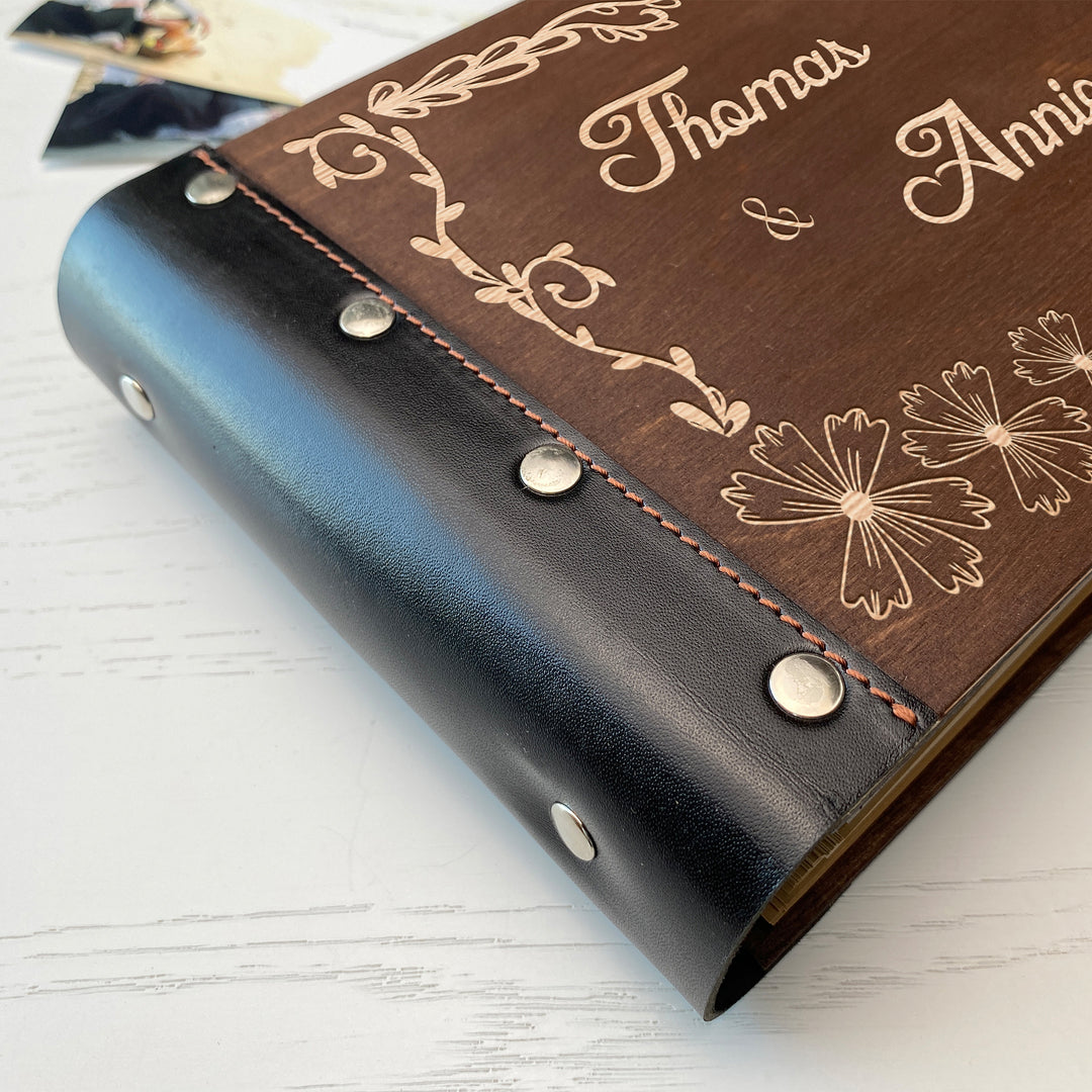 Personalized photo album with leather cover and Family engraving photo №7