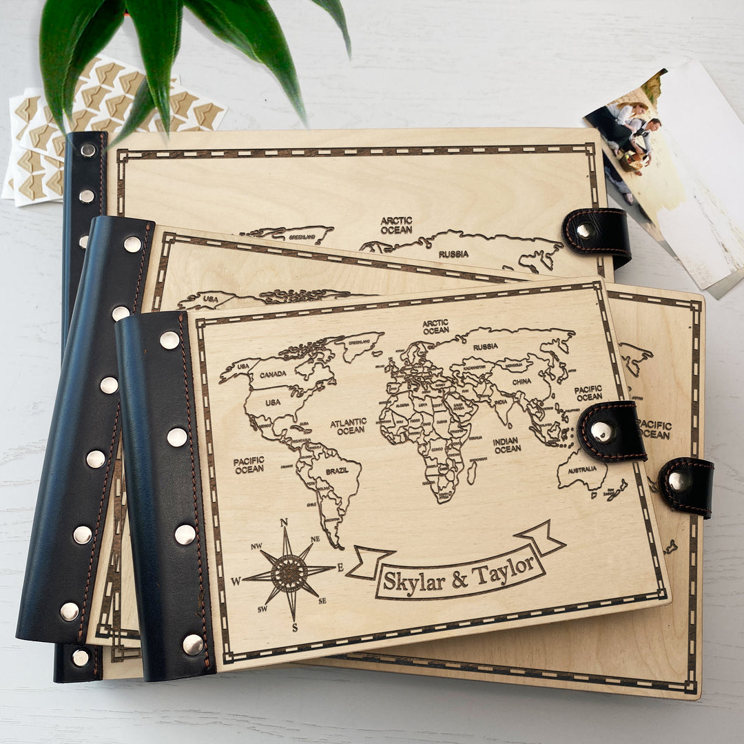 Personalized photo album with leather cover and Prime Meridian engraving photo №10