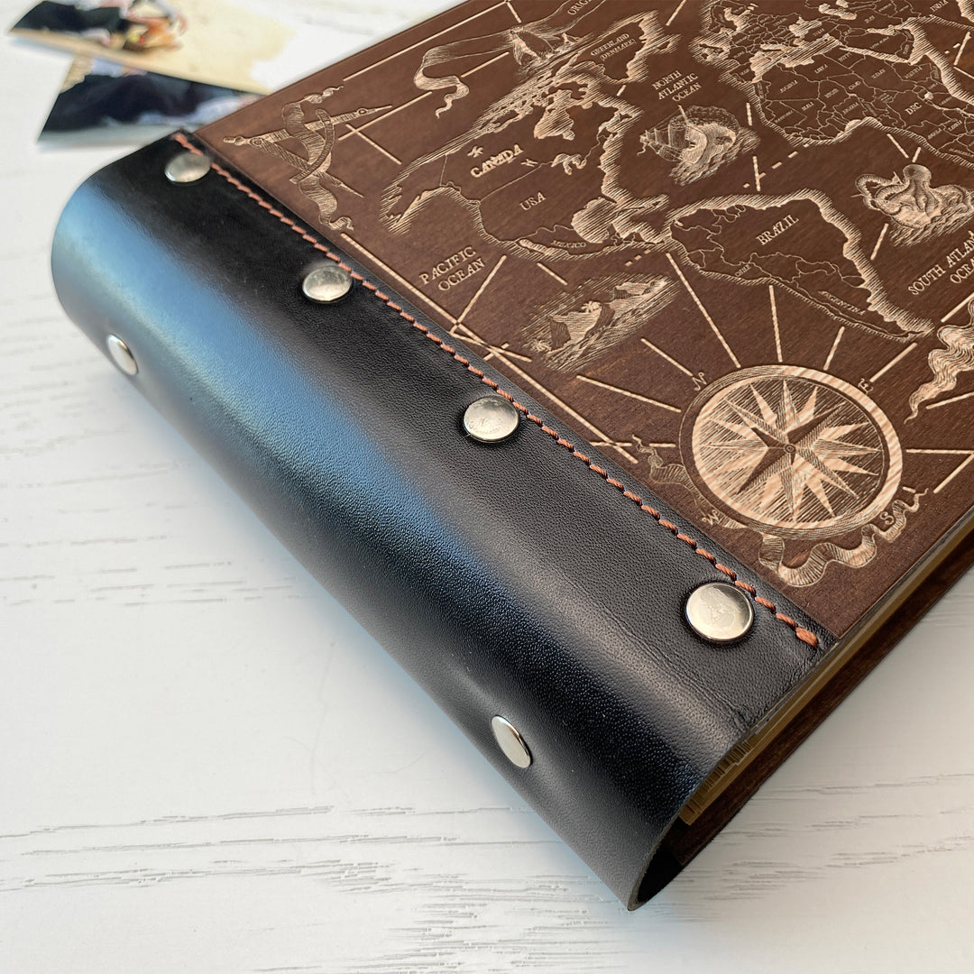 Personalized photo album with leather cover and My World engraving photo №9