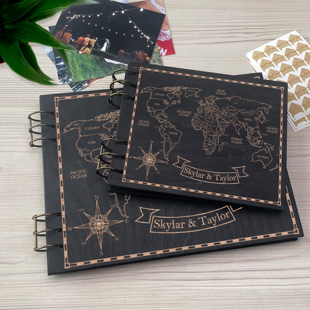 Personalized photo album cover and Zero meridian map engraving photo №15