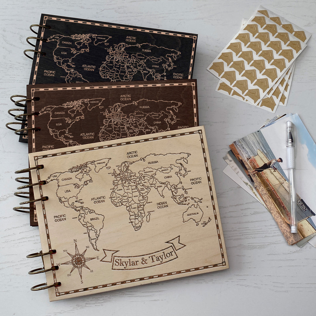 Personalized photo album cover and Zero meridian map engraving photo №7