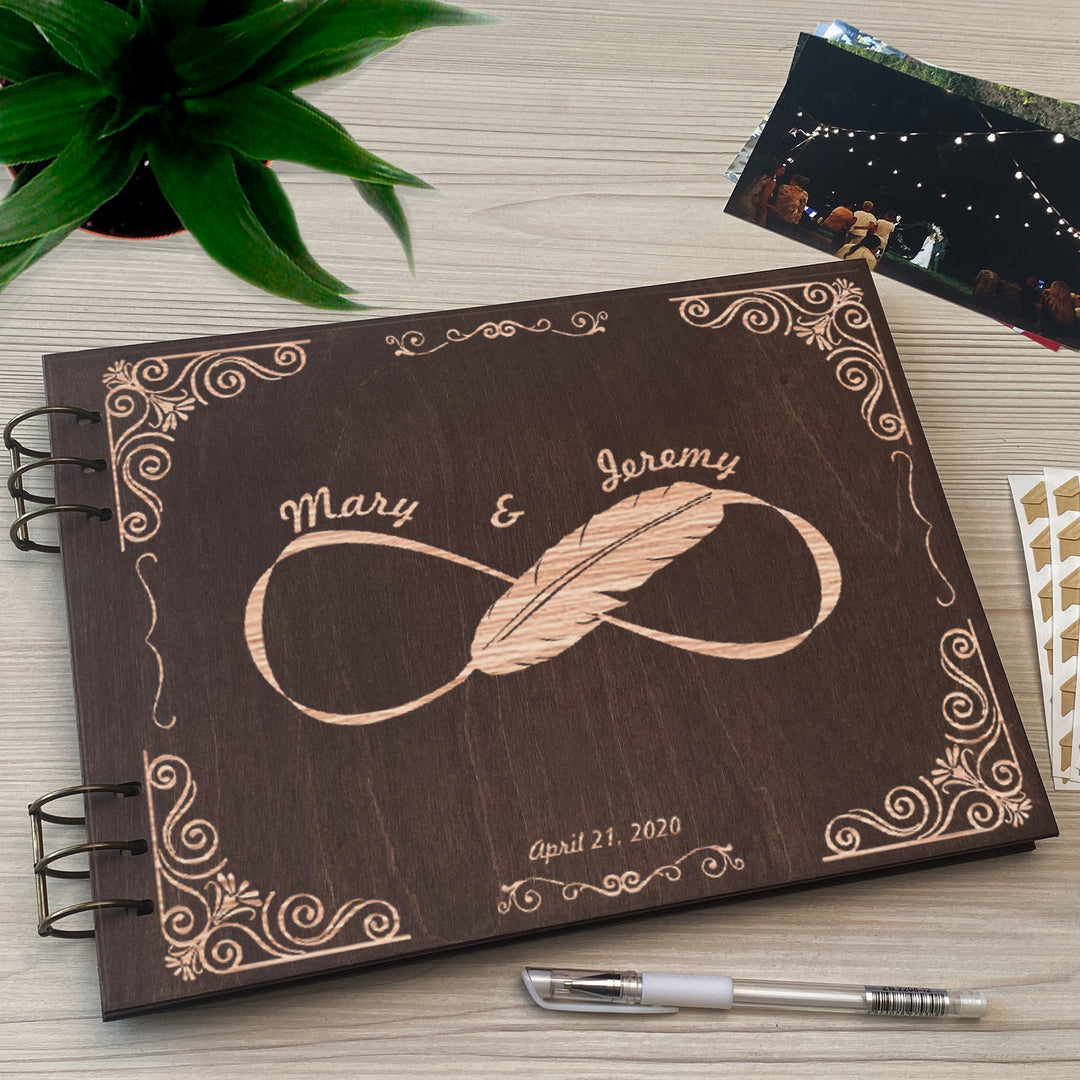 Personalized photo album cover and Infinity engraving photo №5