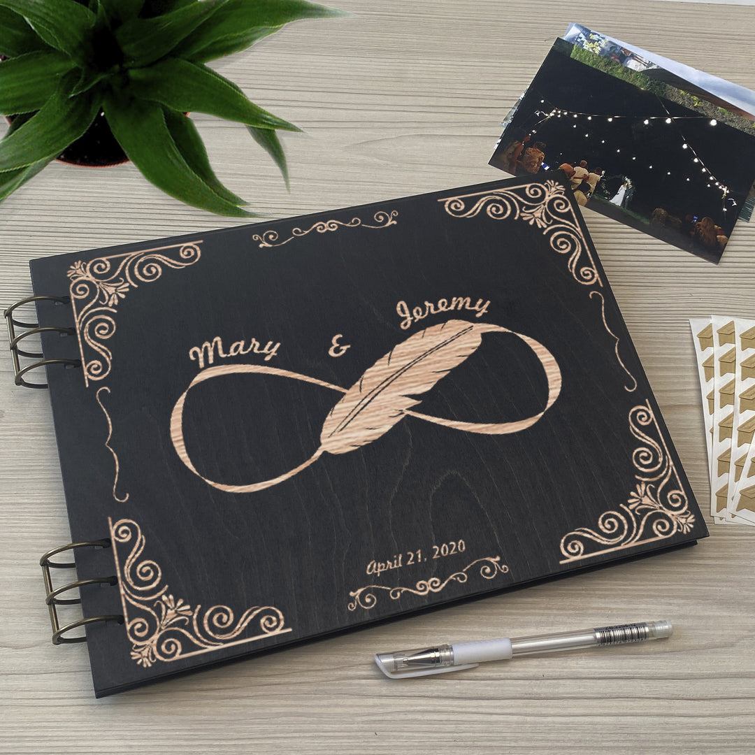 Personalized photo album cover and Infinity engraving photo №3