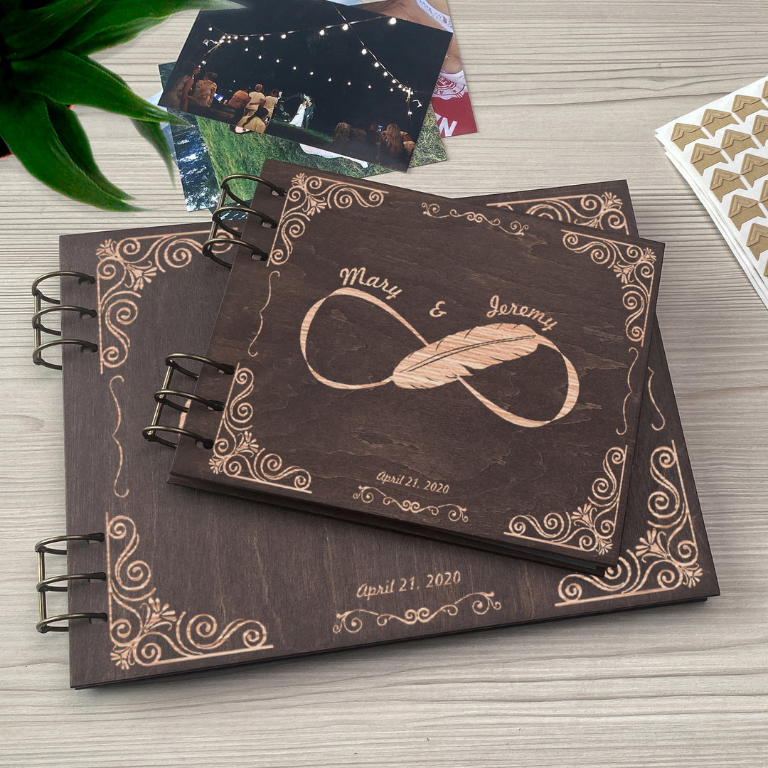 Personalized photo album cover and Infinity engraving photo №4