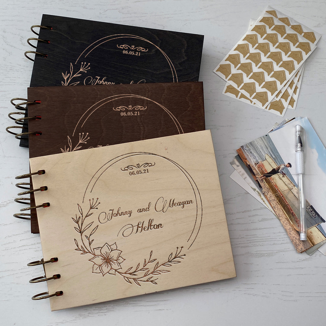 Personalized photo album cover and Flower engraving photo №10