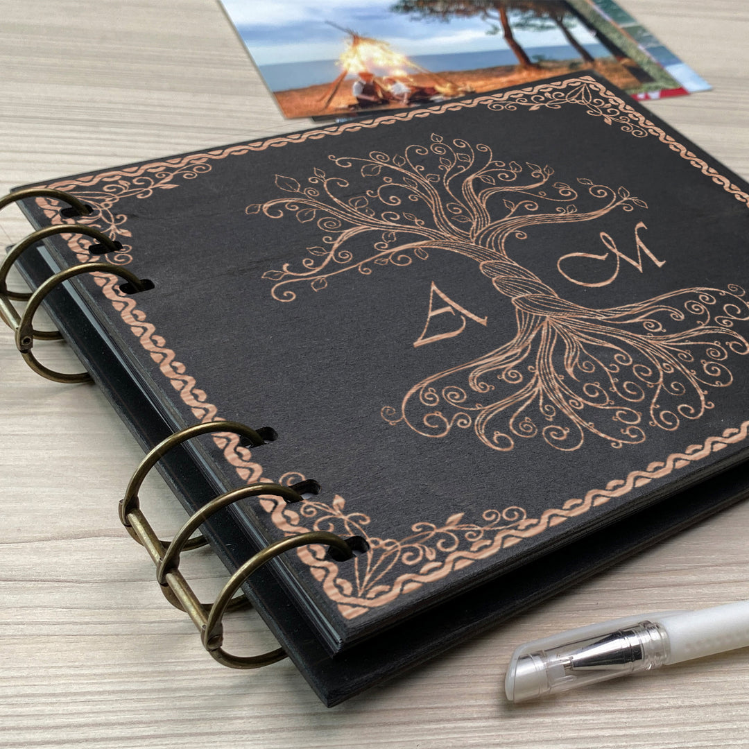 Personalized photo album cover and Family Wood engraving photo №8