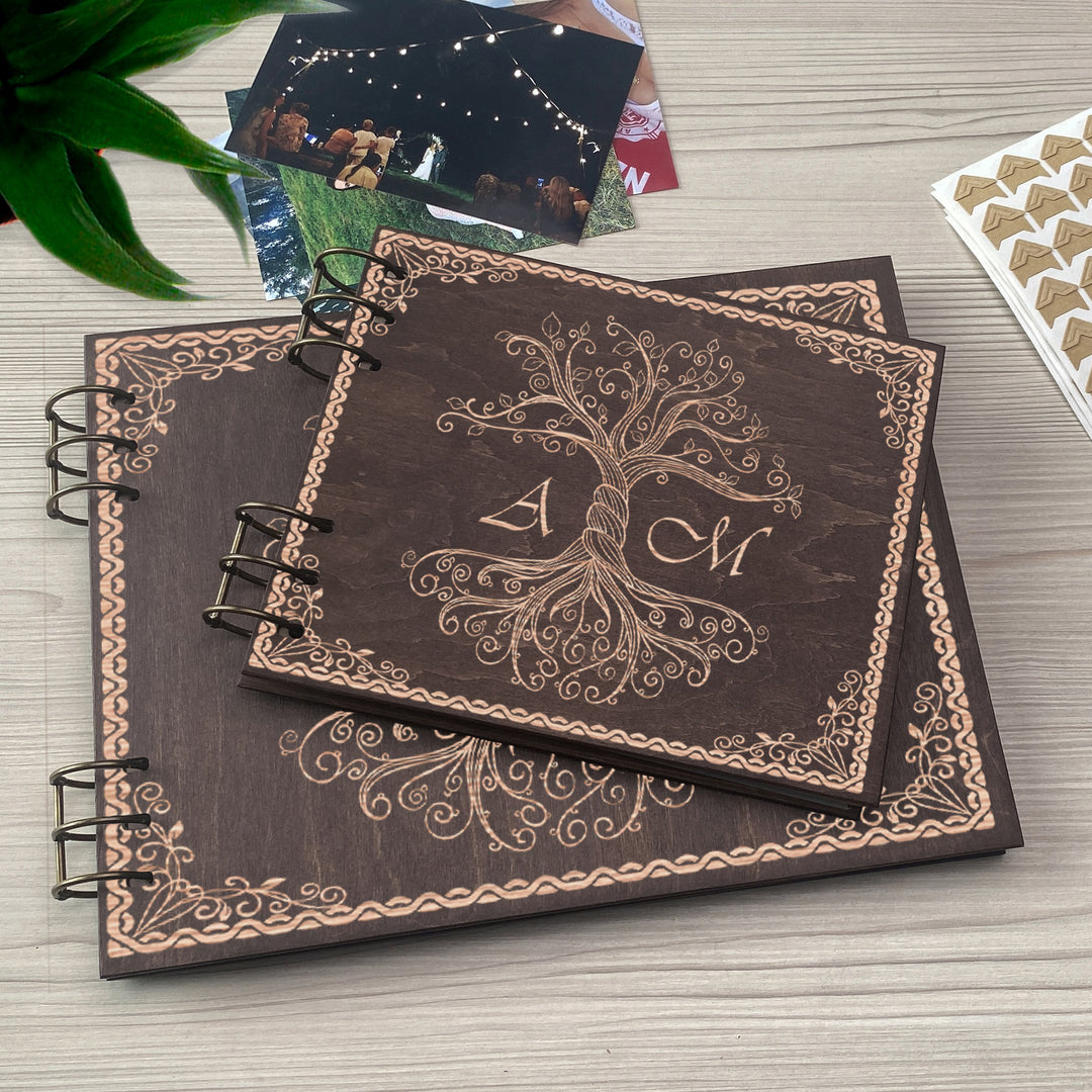 Personalized photo album cover and Family Wood engraving photo №3