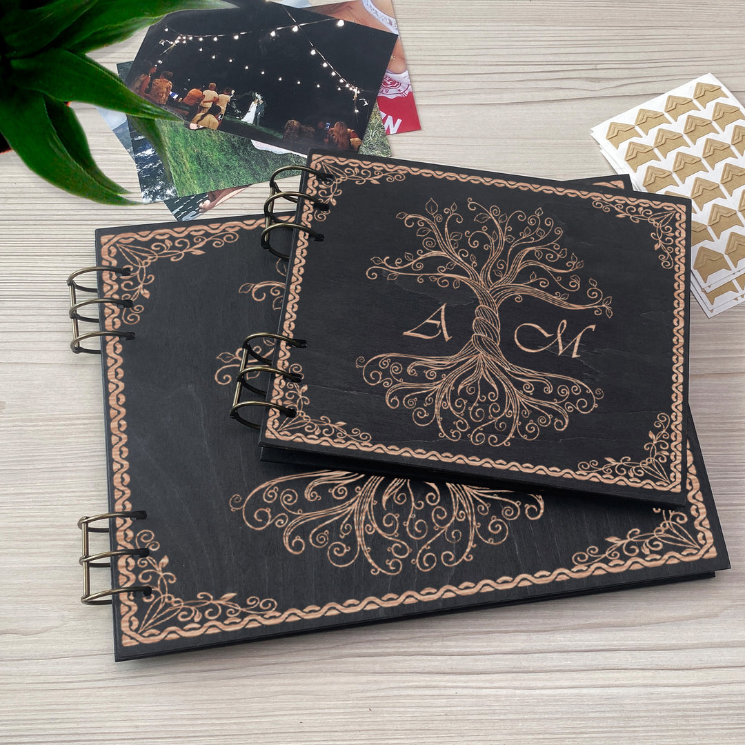 Personalized photo album cover and Family Wood engraving photo №9