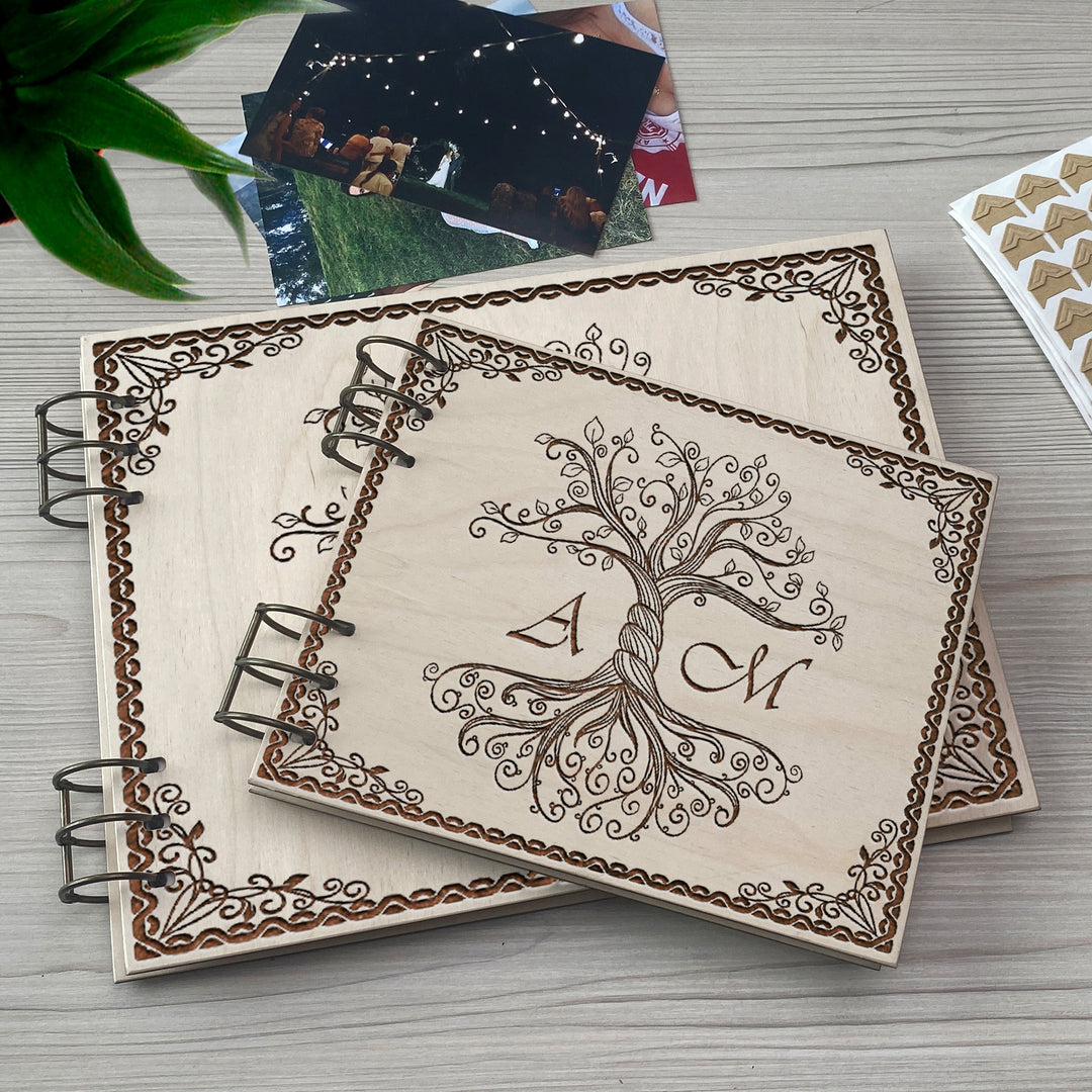 Personalized photo album cover and Family Wood engraving photo №6