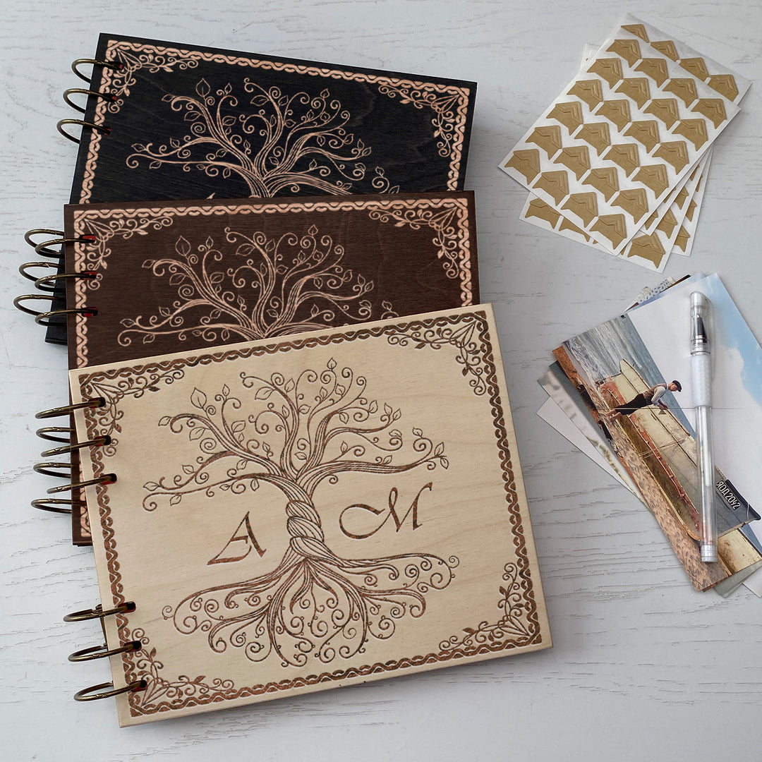 Personalized photo album cover and Family Wood engraving photo №10