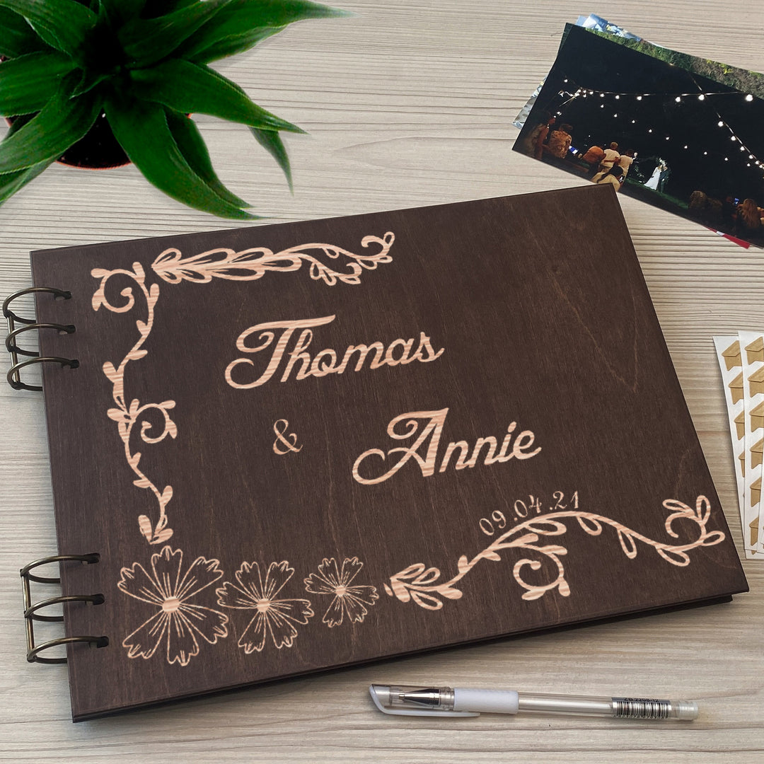 Personalized photo album cover and Family engraving photo