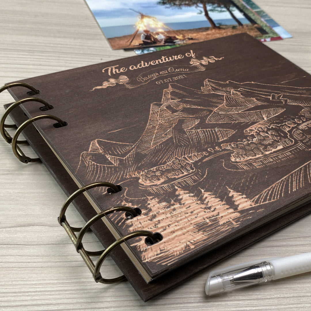 Personalized photo album cover and Mountain engraving photo №10