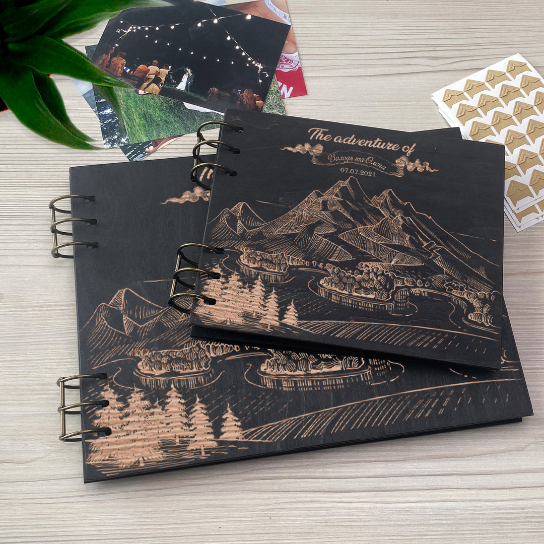 Personalized photo album cover and Mountain engraving photo №11