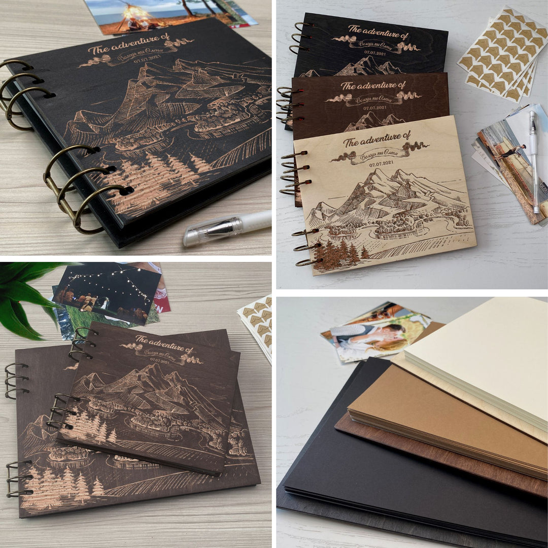 Personalized photo album cover and Mountain engraving photo №13