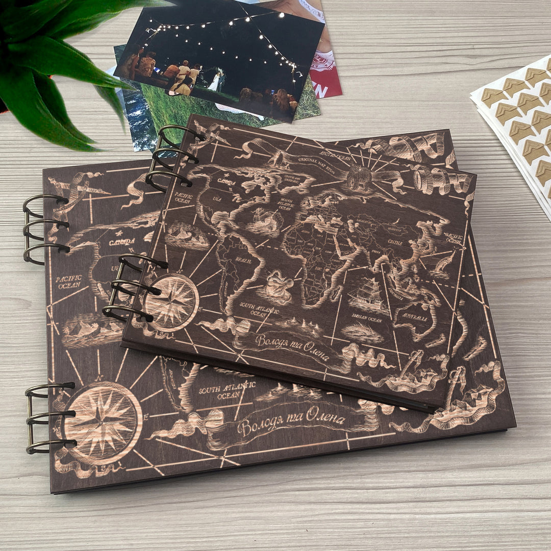 Personalized photo album cover and Earth engraving photo №8
