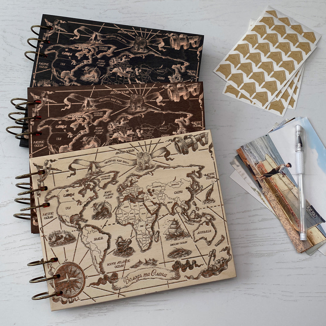 Personalized photo album cover and Earth engraving photo №7