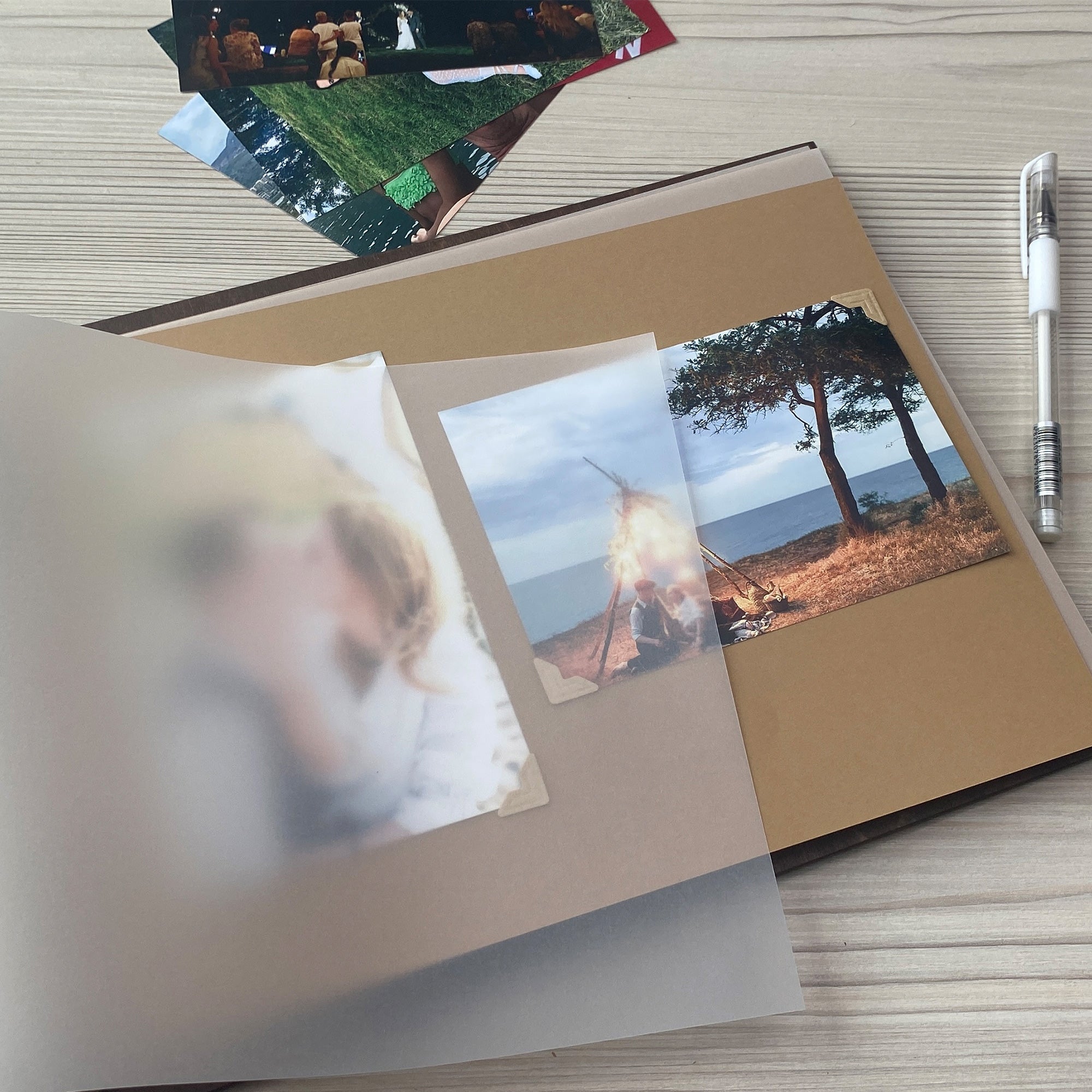 Personalized photo album cover and Flower engraving