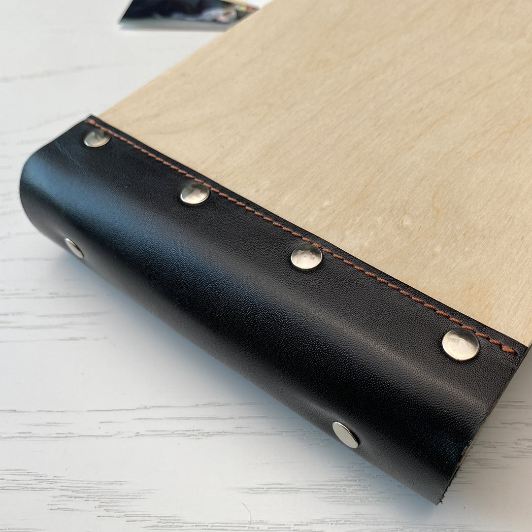Personalized photo album with leather cover and Globe engraving photo №15