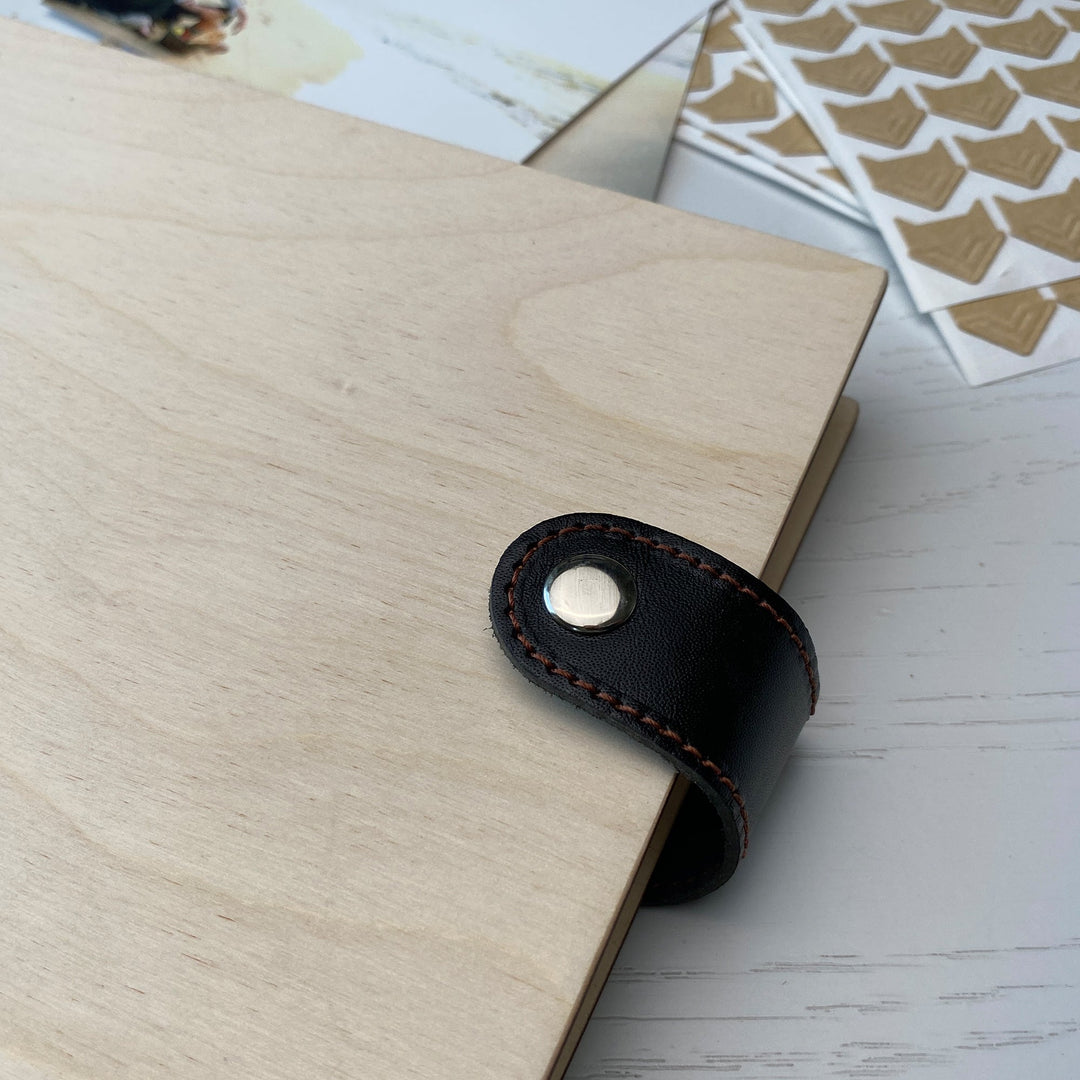 Personalized photo album with leather cover and Geometric Heart engraving photo №13