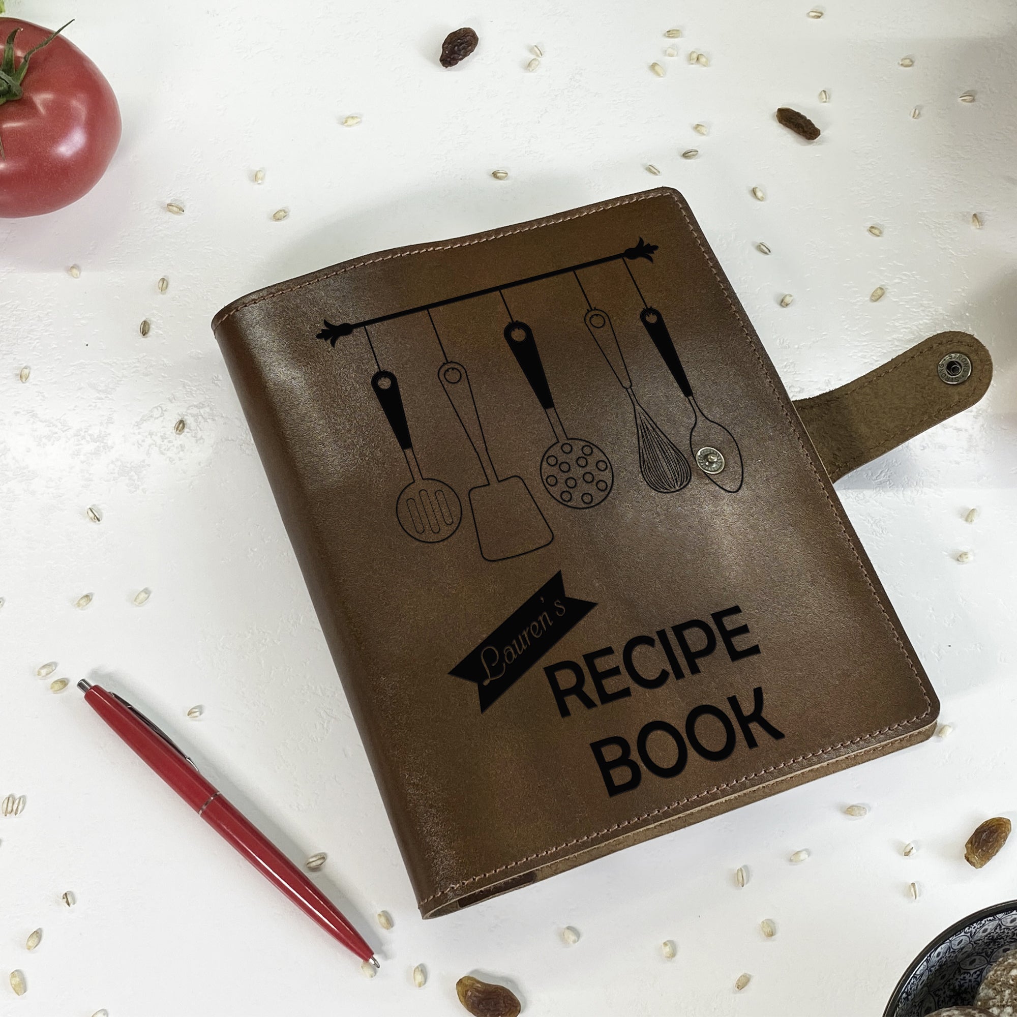 Personalized Leather CookBook