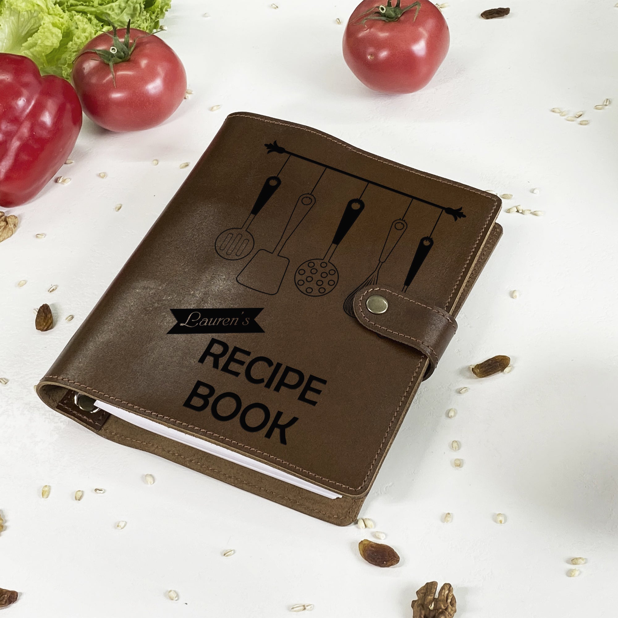Personalized Leather CookBook