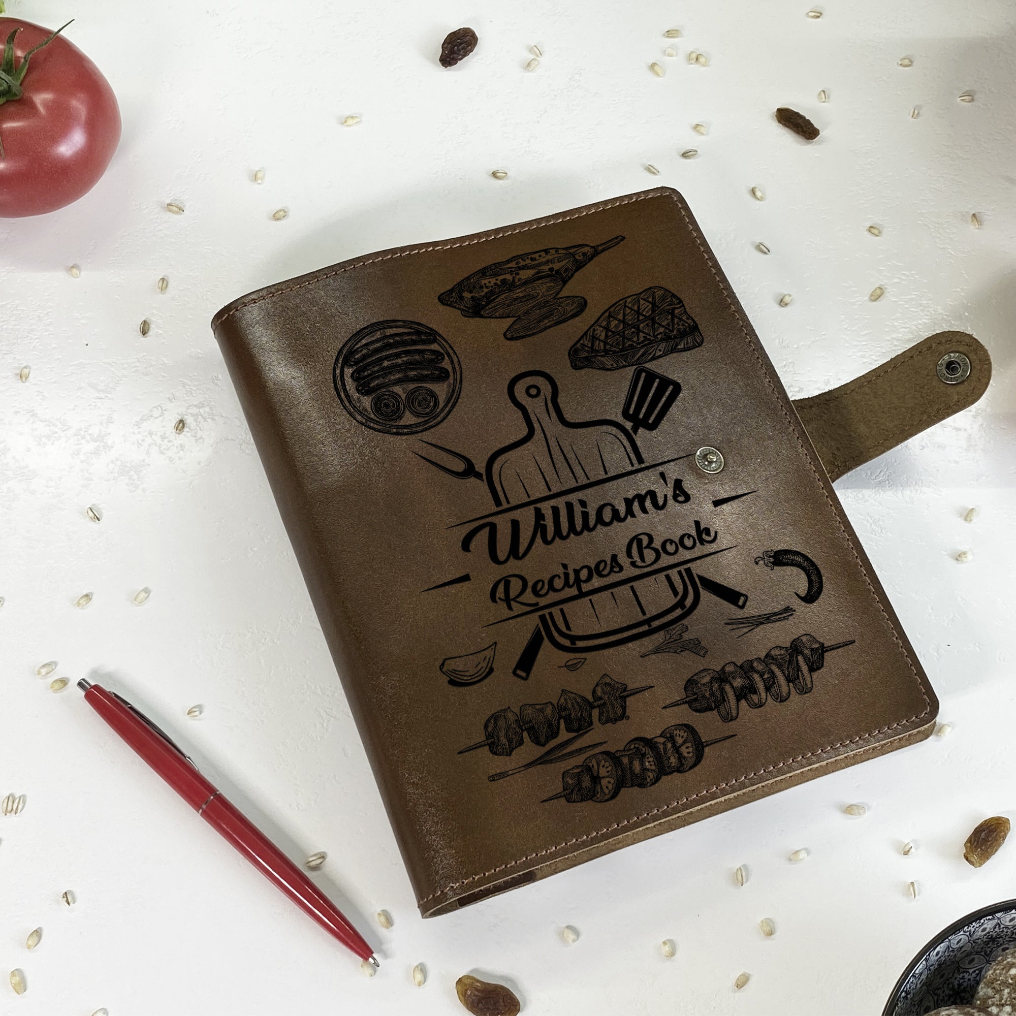Personalized Leather Barbecue Book