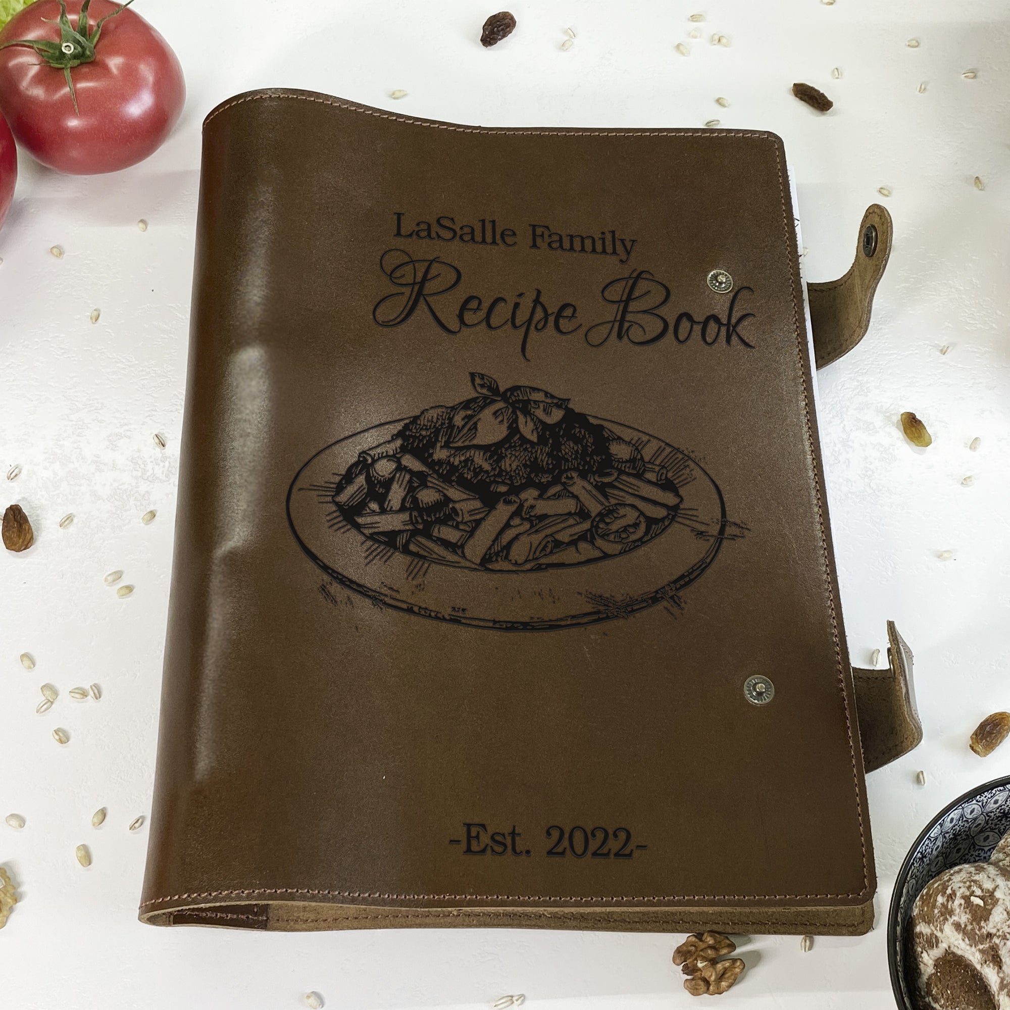 Personalized Family Leather Recipe Book