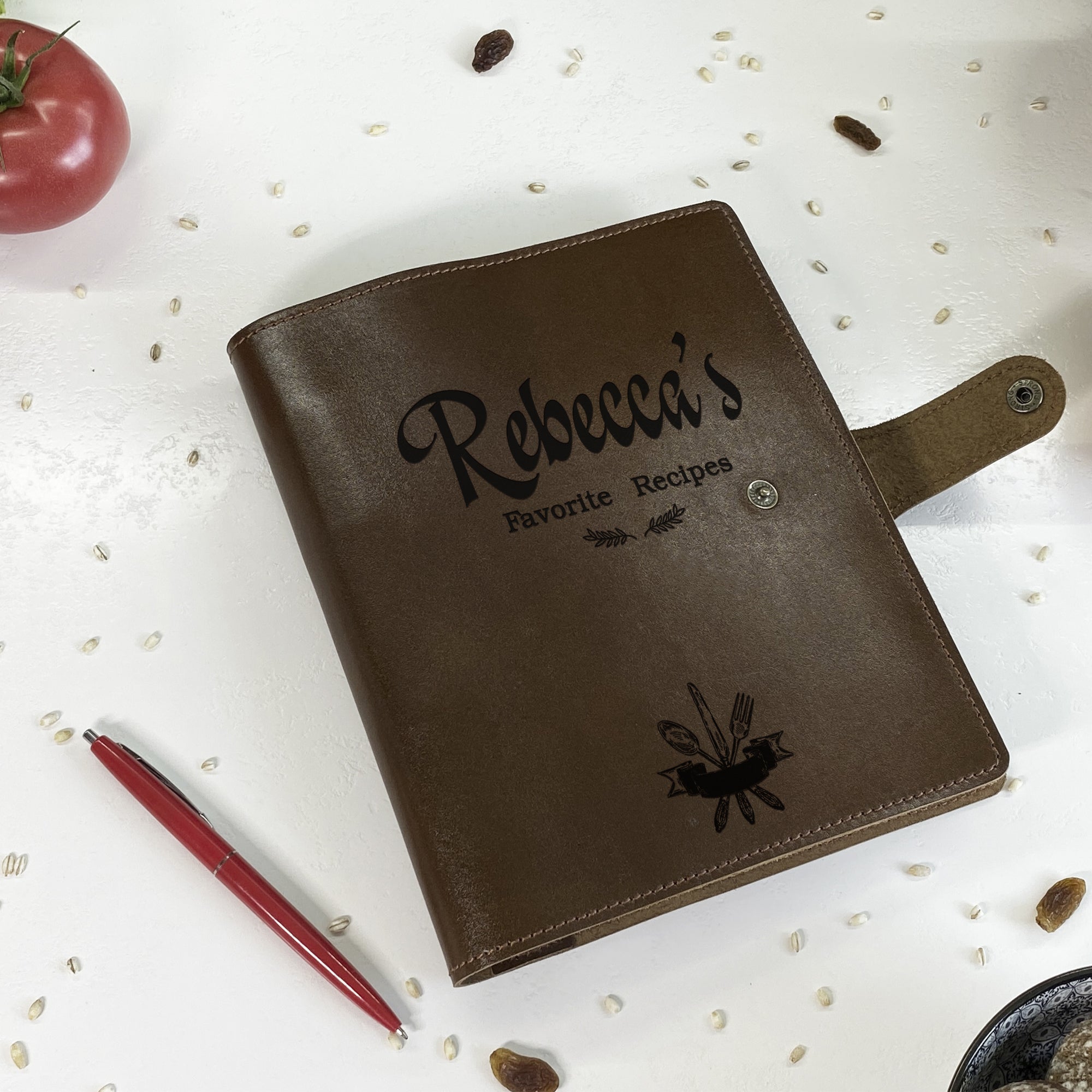 Personalized Favorite Recipe Leather Book