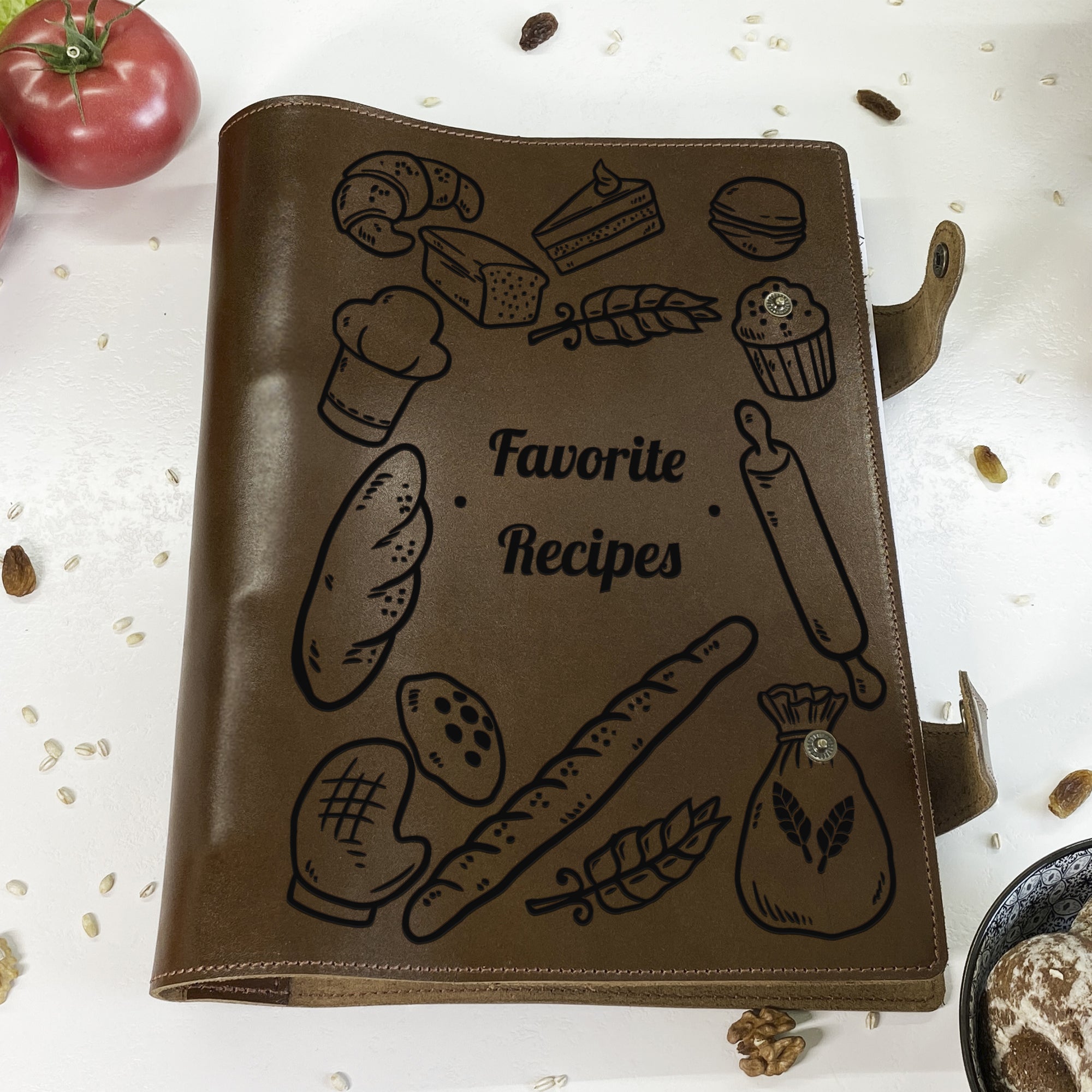 Favorite Recipe Leather Book
