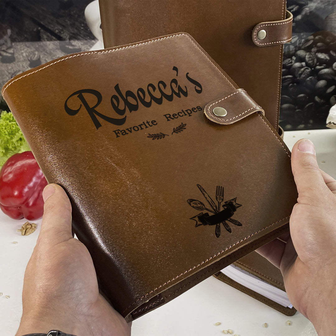 Personalized Favorite Recipe Leather Book photo