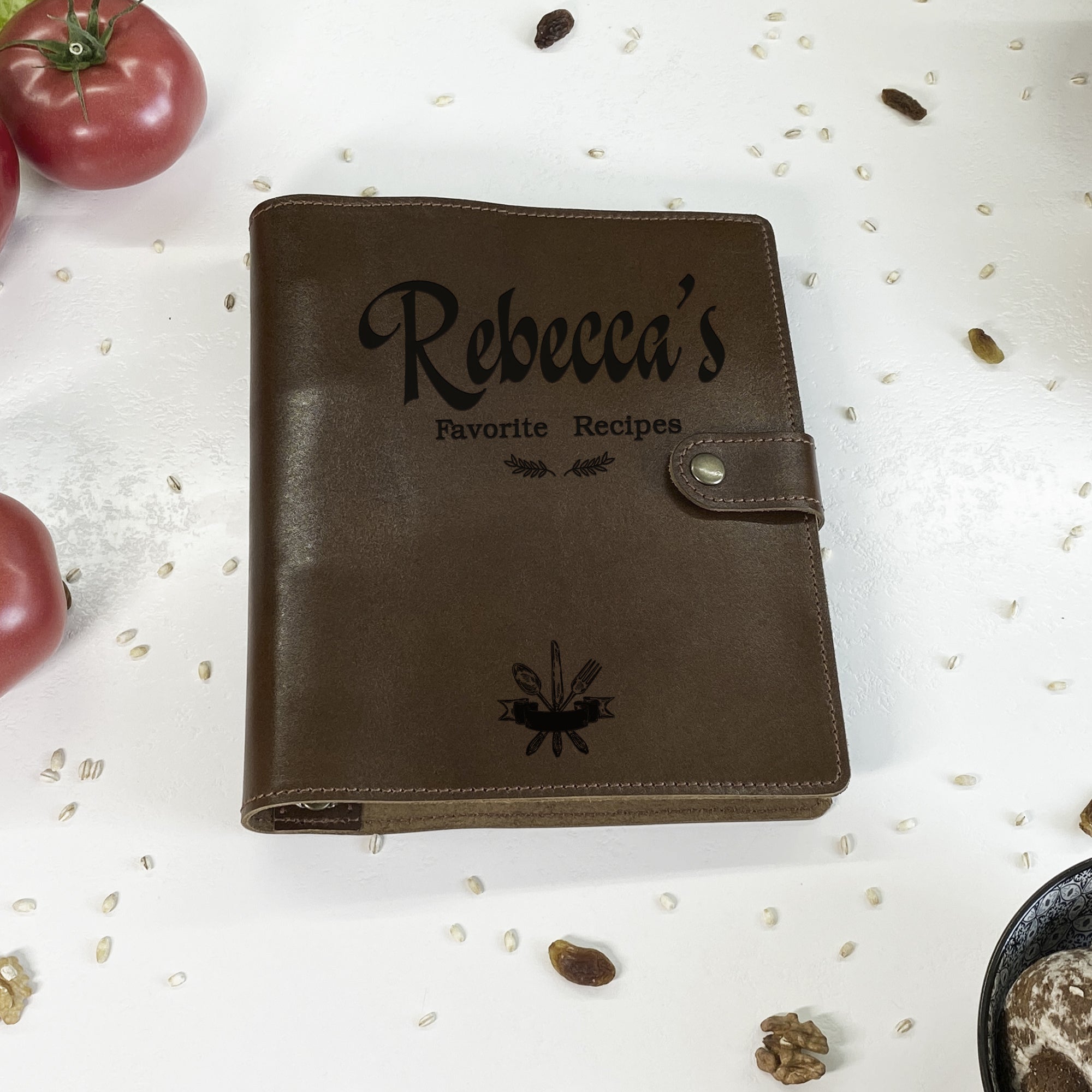Personalized Favorite Recipe Leather Book