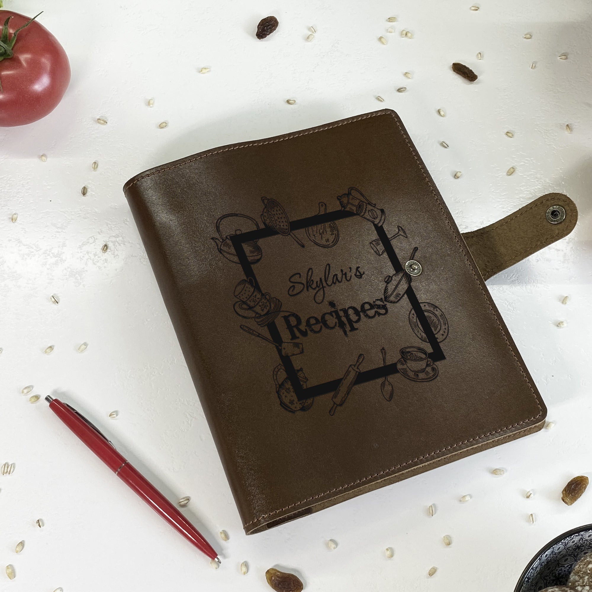 Custom Recipe Leather Book