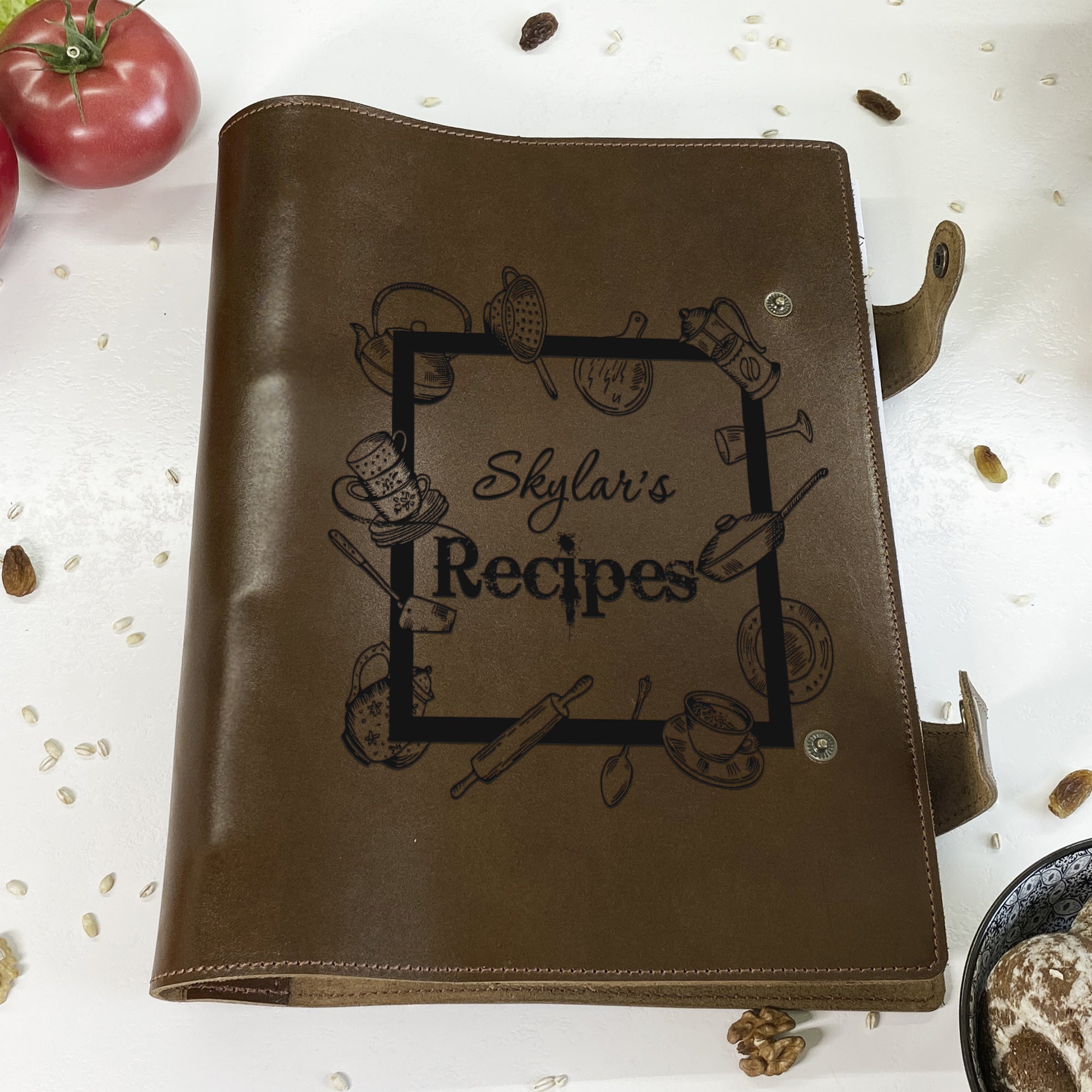 Custom Recipe Leather Book