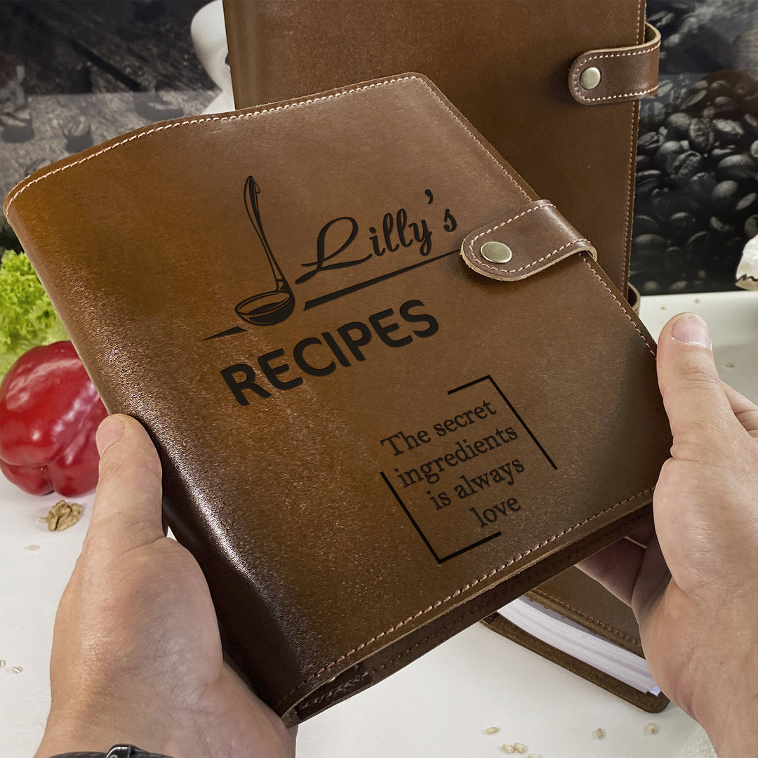 Personalized Recipe Leather Book photo
