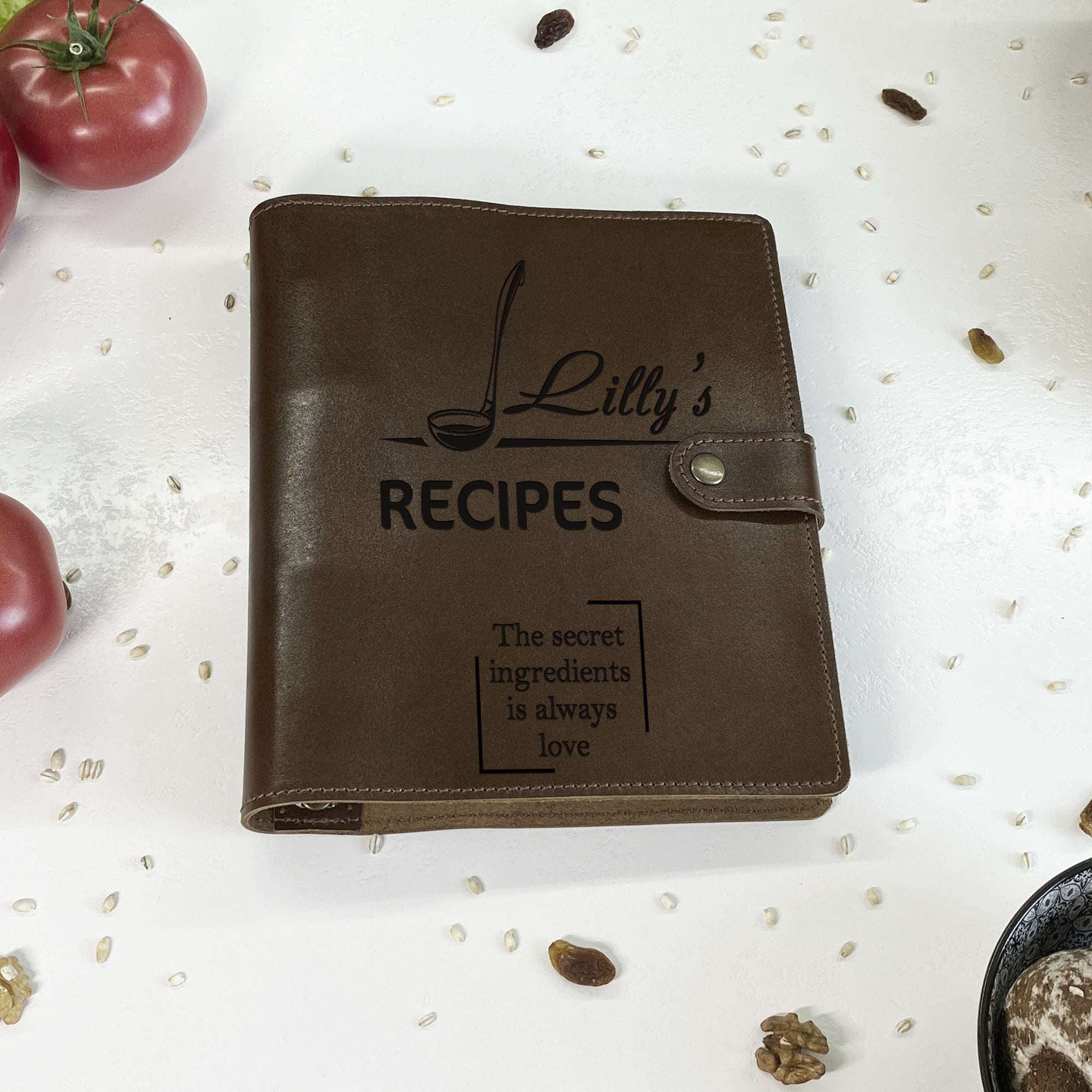 Personalized Recipe Leather Book