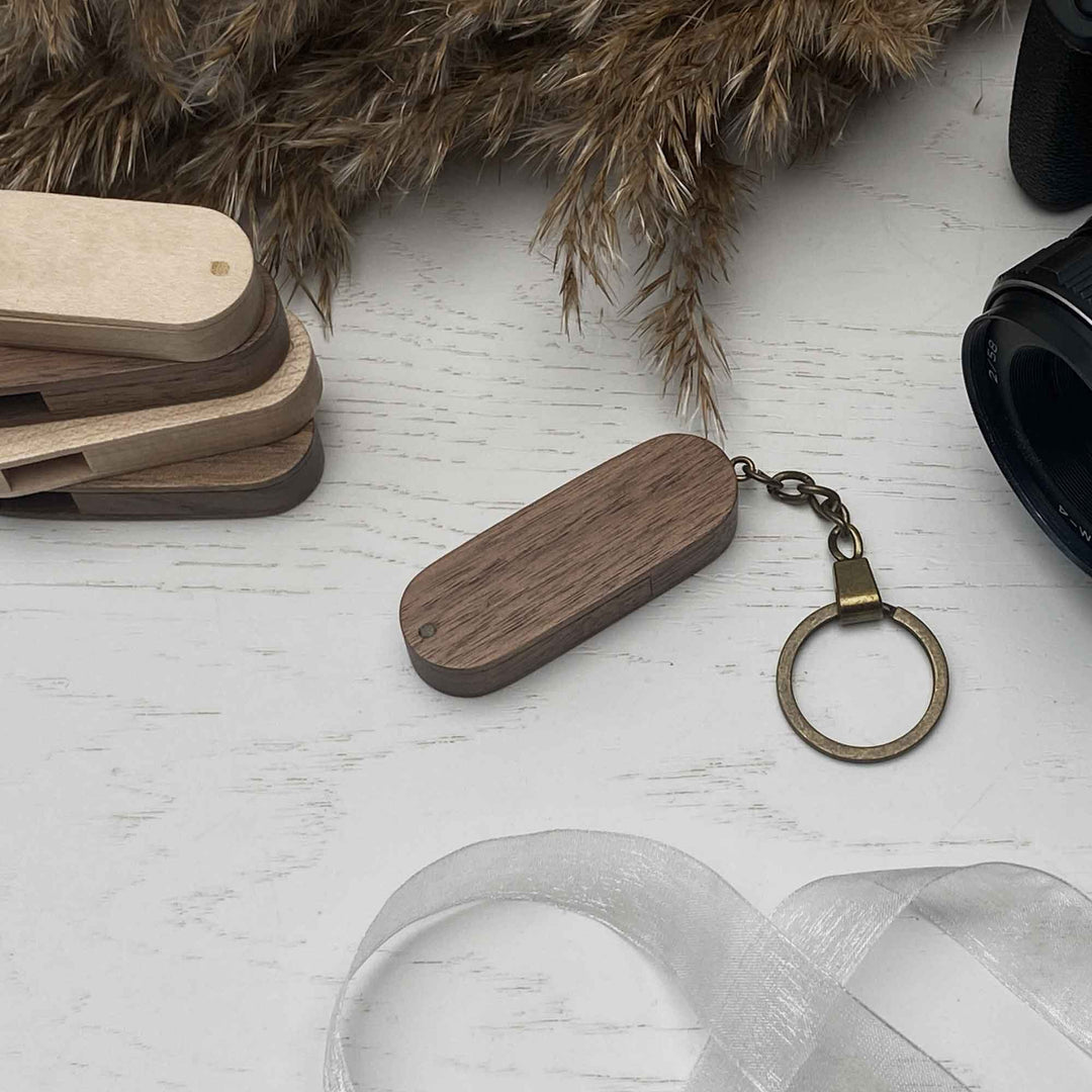 Wood USB flash drive key ring Personal engraving photo №7