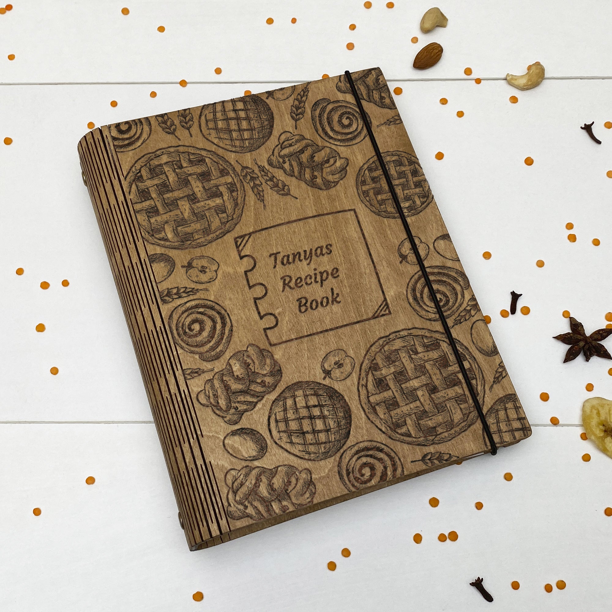 Custom Wooden Recipe Book Free custom engraving