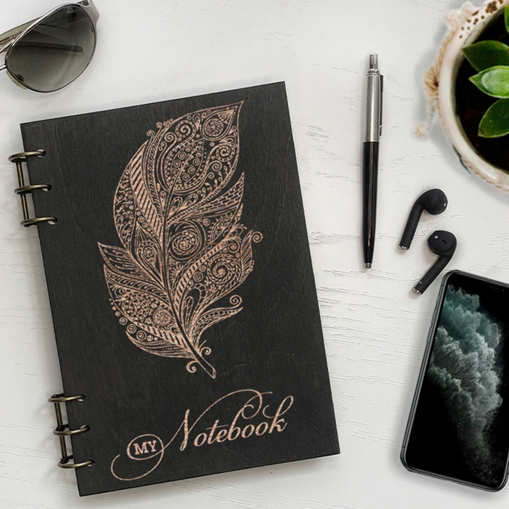 Personalized Wood Notebook engraved Writing pen photo №2