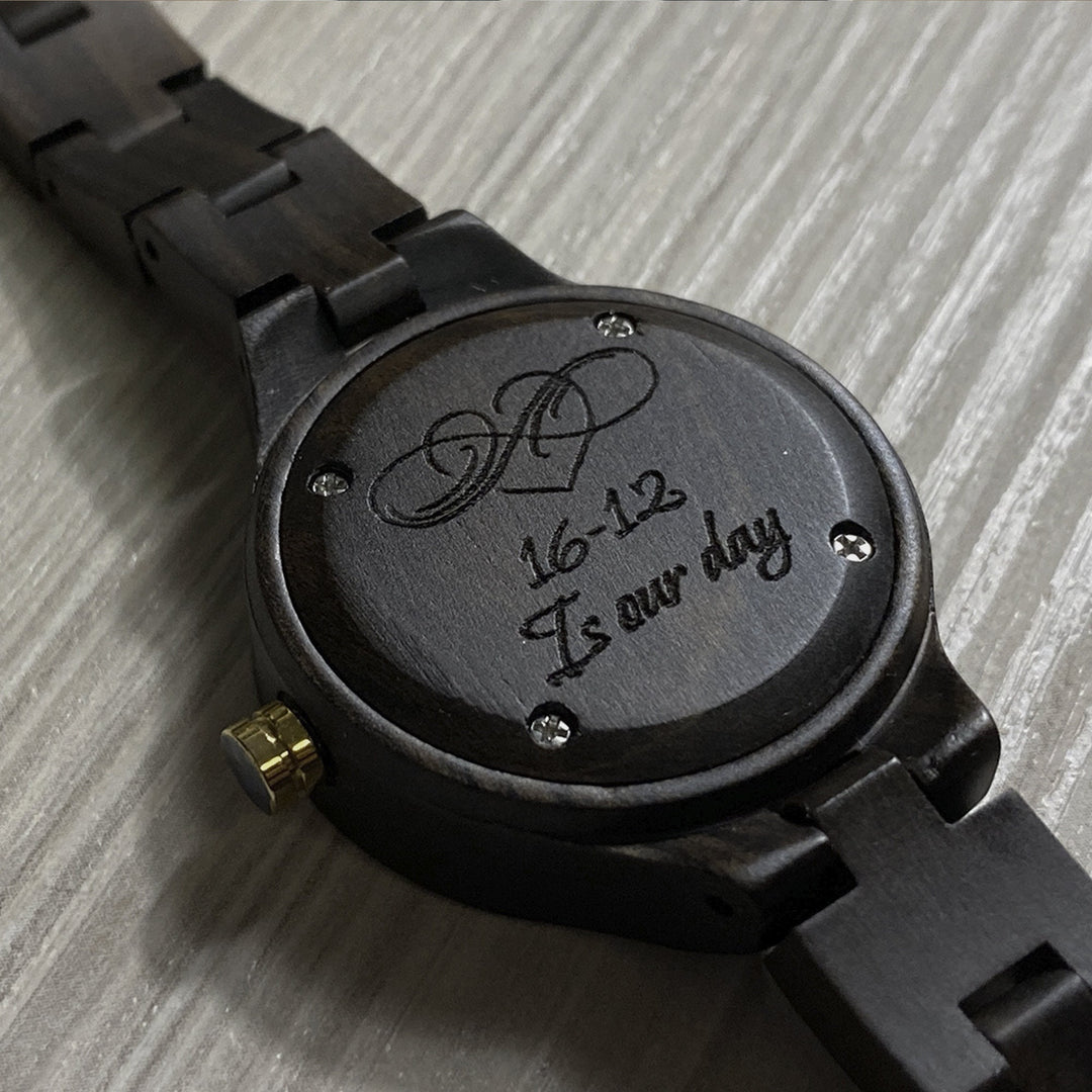 Wooden watch BlueStar Personalized engraving photo №6