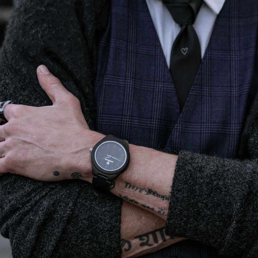Wooden Watch SkinWood Black Custom engraving photo №3