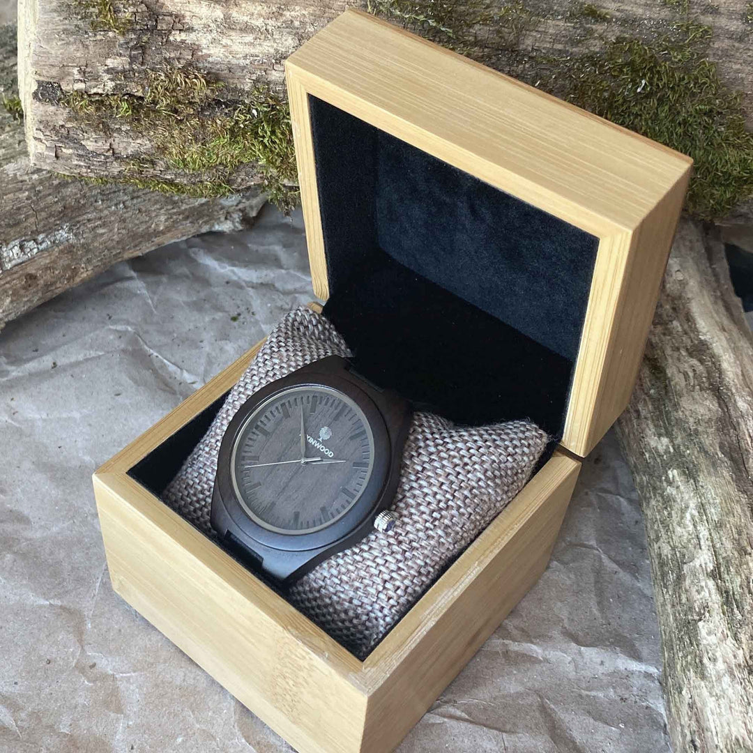 Wooden Watch SkinWood Black Custom engraving photo №7