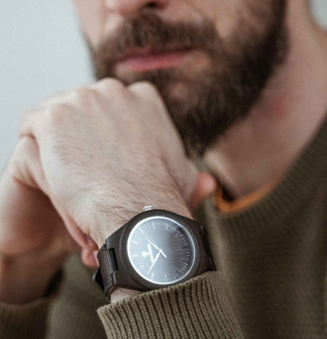 Wooden Watch SkinWood Black Custom engraving photo №4