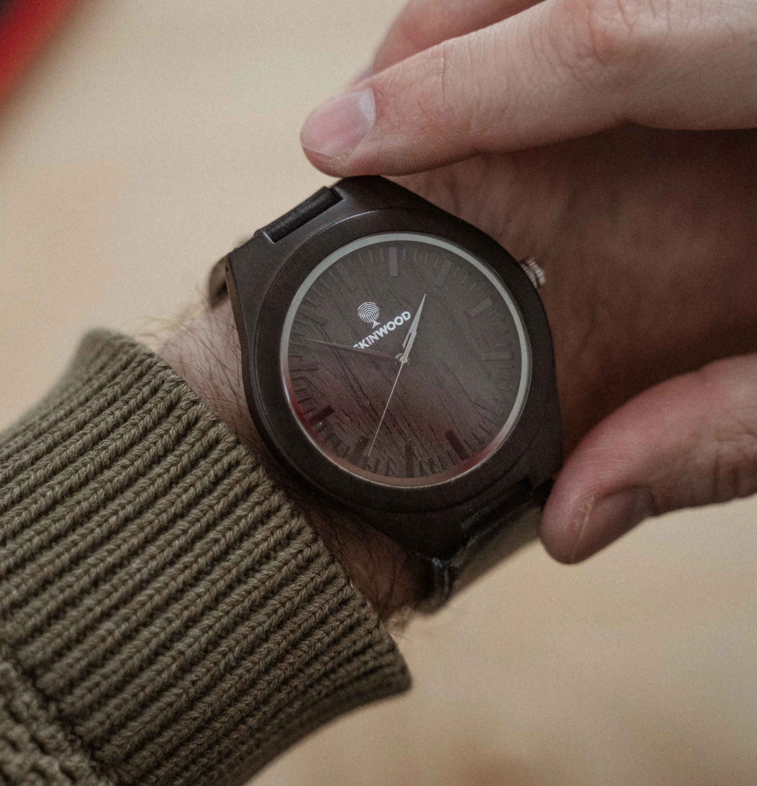 Wooden Watch SkinWood Black Custom engraving photo №5