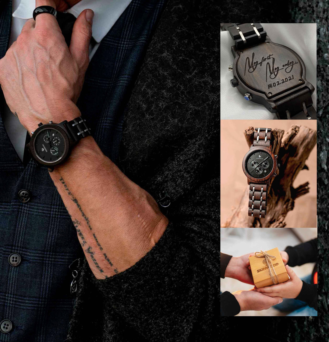 Wooden Watch SkyLine Personalized engraving photo №9