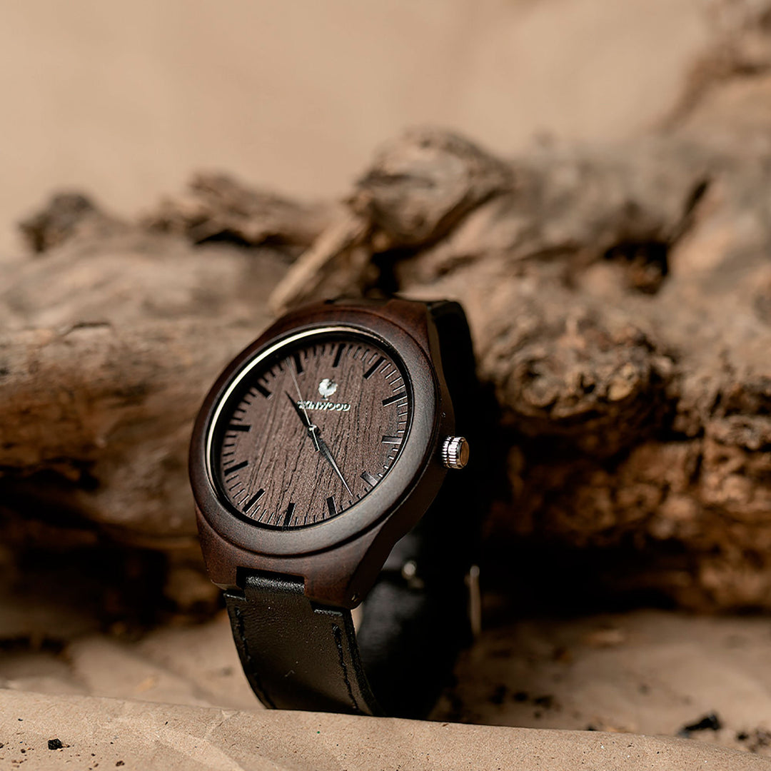Wooden Watch SkinWood Black Custom engraving photo