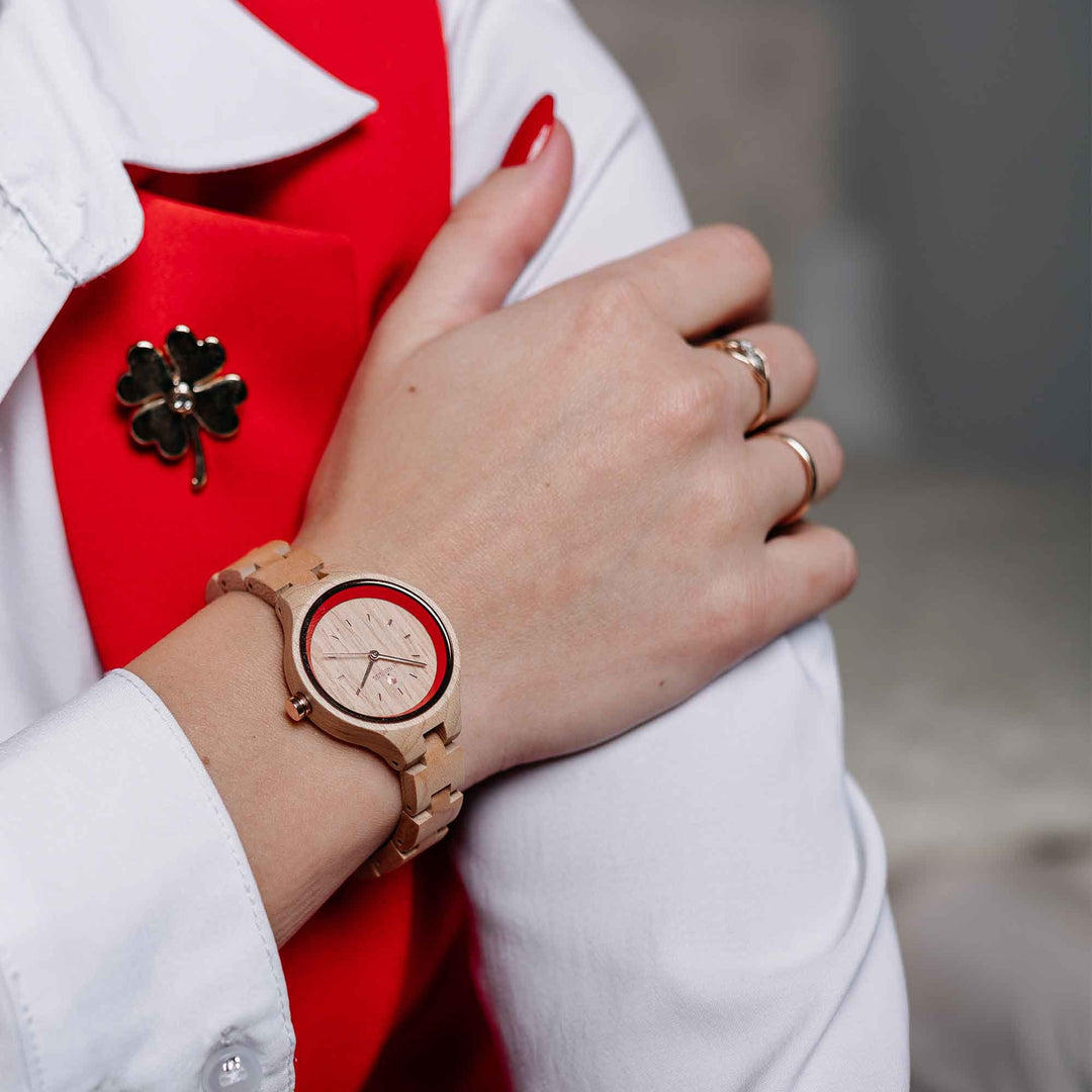 Wooden Watch Rose Personalized engraving photo №5